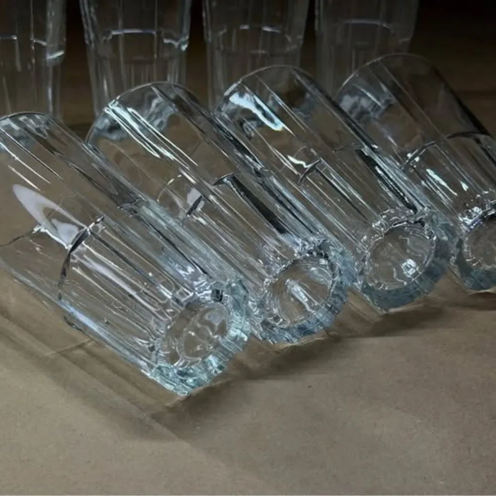 Vintage Duralex France Ribbed Highball Drinking Glasses – Set of 8